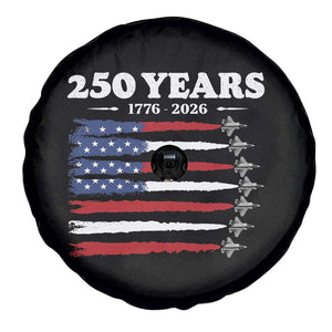 American Flag Fighter Jets Spare Tire Cover USA 250 Years Of Freedom TS12 Print Your Wear