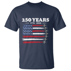 American Flag Fighter Jets T Shirt USA 250 Years Of Freedom TS12 Navy Print Your Wear