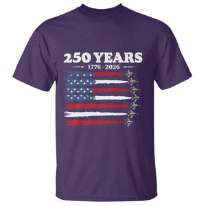 American Flag Fighter Jets T Shirt USA 250 Years Of Freedom TS12 Purple Print Your Wear