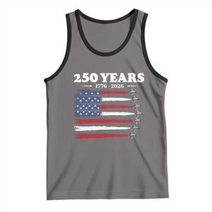 American Flag Fighter Jets Tank Top USA 250 Years Of Freedom TS12 Deep Heather Black Print Your Wear