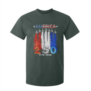 Patriotic Fighter Jets T Shirt For Kid USA 250 Years Of Freedom TS12 Dark Forest Green Print Your Wear