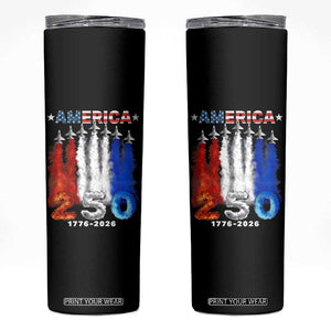Patriotic Fighter Jets Skinny Tumbler USA 250 Years Of Freedom TS12 Black Print Your Wear