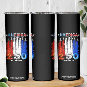 Patriotic Fighter Jets Skinny Tumbler USA 250 Years Of Freedom TS12 Print Your Wear