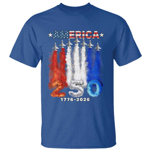 Patriotic Fighter Jets T Shirt USA 250 Years Of Freedom TS12 Royal Blue Print Your Wear