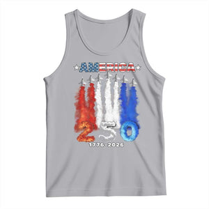 Patriotic Fighter Jets Tank Top USA 250 Years Of Freedom TS12 Athletic Heather Print Your Wear