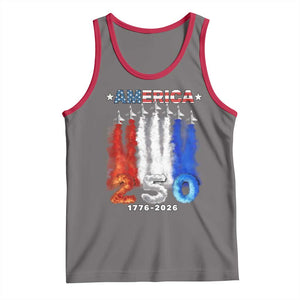 Patriotic Fighter Jets Tank Top USA 250 Years Of Freedom TS12 Deep Heather Red Print Your Wear