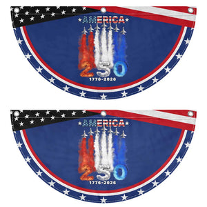 Fighter Jets Patriotic Fan Flag USA 250 Years Of Freedom