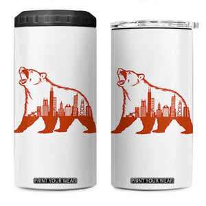 Chicago Skyline Bear 4 in 1 Can Cooler Tumbler Urban Streetwear Gift TS12 One Size: 16 oz White Print Your Wear