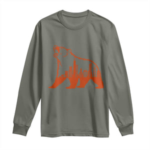 Chicago Skyline Bear Long Sleeve Shirt Urban Streetwear Gift TS12 Military Green Print Your Wear