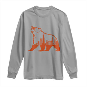 Chicago Skyline Bear Long Sleeve Shirt Urban Streetwear Gift TS12 Sport Gray Print Your Wear