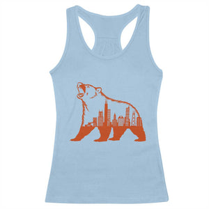 Chicago Skyline Bear Racerback Tank Top Urban Streetwear Gift TS12 Light Blue Print Your Wear