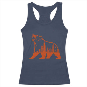 Chicago Skyline Bear Racerback Tank Top Urban Streetwear Gift TS12 Navy Print Your Wear