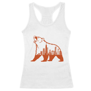 Chicago Skyline Bear Racerback Tank Top Urban Streetwear Gift TS12 White Print Your Wear