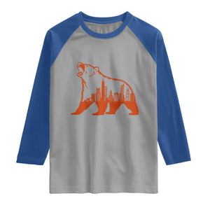 Chicago Skyline Bear Raglan Shirt Urban Streetwear Gift TS12 Sport Gray Royal Print Your Wear