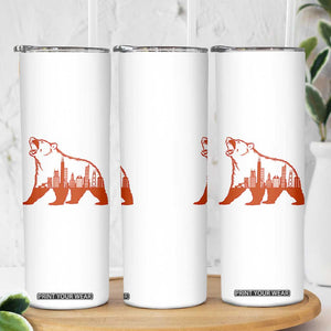 Chicago Skyline Bear Skinny Tumbler Urban Streetwear Gift TS12 Print Your Wear