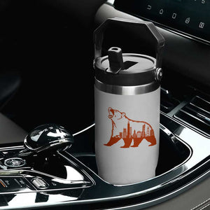 Chicago Skyline Bear Flip Straw Tumbler Urban Streetwear Gift TS12 Print Your Wear