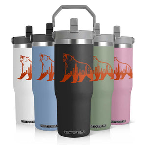 Chicago Skyline Bear Flip Straw Tumbler Urban Streetwear Gift TS12 Print Your Wear