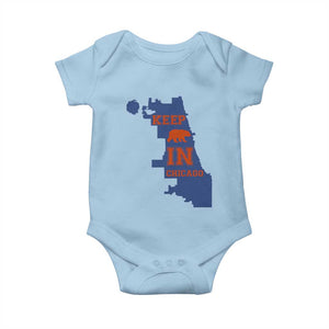 Chicago Map Bear Keep The Team Baby Onesie Funny City Pride Gift TS12 Light Blue Print Your Wear
