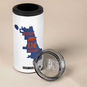 Chicago Map Bear Keep The Team 4 in 1 Can Cooler Tumbler Funny City Pride Gift TS12 Print Your Wear