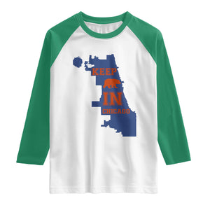 Chicago Map Bear Keep The Team Raglan Shirt Funny City Pride Gift TS12 White Kelly Green Print Your Wear