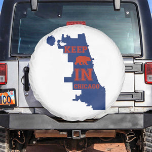 Chicago Map Bear Keep The Team Spare Tire Cover Funny City Pride Gift TS12 No hole White Print Your Wear