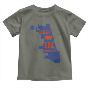 Chicago Map Bear Keep The Team Toddler T Shirt Funny City Pride Gift TS12 Military Green Print Your Wear