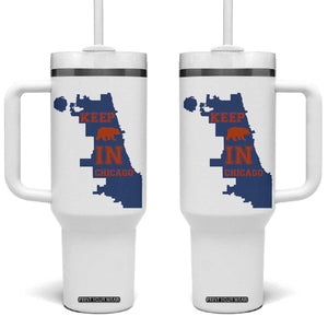 Chicago Map Bear Keep The Team Tumbler With Handle Funny City Pride Gift TS12 One Size: 40 oz White Print Your Wear