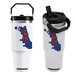 Chicago Map Bear Keep The Team Flip Straw Tumbler Funny City Pride Gift TS12 One Size: 30 oz White Print Your Wear