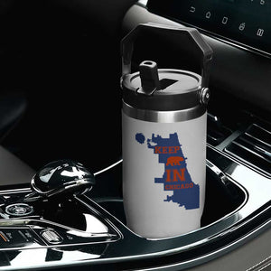 Chicago Map Bear Keep The Team Flip Straw Tumbler Funny City Pride Gift TS12 Print Your Wear