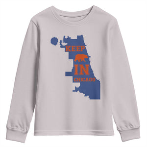 Chicago Map Bear Keep The Team Youth Sweatshirt Funny City Pride Gift TS12 Ice Gray Print Your Wear
