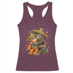 Funny Punch Baby Monkey Cinco De Mayo Racerback Tank Top Mexican Fiesta Gift TS12 Maroon Print Your Wear