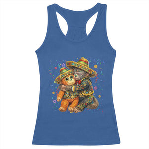 Funny Punch Baby Monkey Cinco De Mayo Racerback Tank Top Mexican Fiesta Gift TS12 Royal Blue Print Your Wear