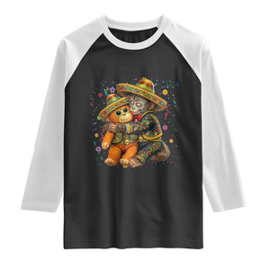 Funny Punch Baby Monkey Cinco De Mayo Raglan Shirt Mexican Fiesta Gift TS12 Black White Print Your Wear