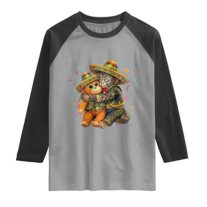 Funny Punch Baby Monkey Cinco De Mayo Raglan Shirt Mexican Fiesta Gift TS12 Sport Gray Black Print Your Wear