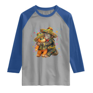 Funny Punch Baby Monkey Cinco De Mayo Raglan Shirt Mexican Fiesta Gift TS12 Sport Gray Royal Print Your Wear