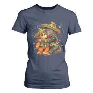 Funny Punch Baby Monkey Cinco De Mayo T Shirt For Women Mexican Fiesta Gift TS12 Navy Print Your Wear