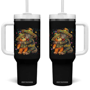 Funny Punch Baby Monkey Cinco De Mayo Tumbler With Handle Mexican Fiesta Gift TS12 One Size: 40 oz Black Print Your Wear