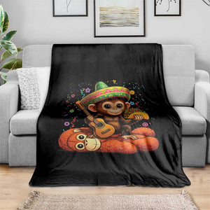 Cute Punch Baby Monkey Cinco De Mayo Throw Blanket Funny Animal Gift TS12 Print Your Wear