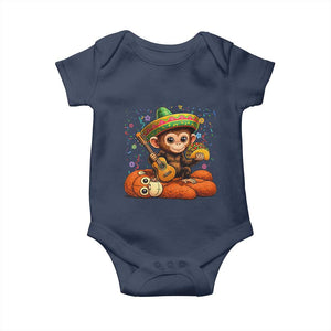 Cute Punch Baby Monkey Cinco De Mayo Baby Onesie Funny Animal Gift TS12 Navy Print Your Wear