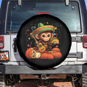 Cute Punch Baby Monkey Cinco De Mayo Spare Tire Cover Funny Animal Gift TS12 No hole Black Print Your Wear