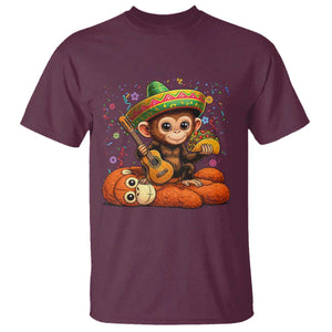 Cute Punch Baby Monkey Cinco De Mayo T Shirt Funny Animal Gift TS12 Maroon Print Your Wear