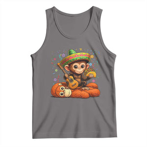 Cute Punch Baby Monkey Cinco De Mayo Tank Top Funny Animal Gift TS12 Deep Heather Print Your Wear