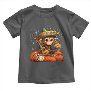 Cute Punch Baby Monkey Cinco De Mayo Toddler T Shirt Funny Animal Gift TS12 Dark Heather Print Your Wear