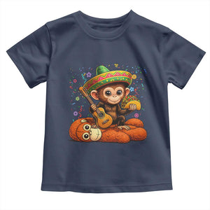 Cute Punch Baby Monkey Cinco De Mayo Toddler T Shirt Funny Animal Gift TS12 Navy Print Your Wear