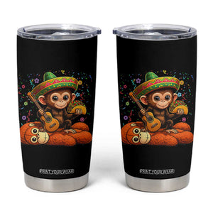 Cute Punch Baby Monkey Cinco De Mayo Tumbler Cup Funny Animal Gift TS12 Black Print Your Wear