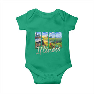 Vintage Illinois State Route Highway 66 Baby Onesie Southwest Souvenir TS12 Irish Green Print Your Wear