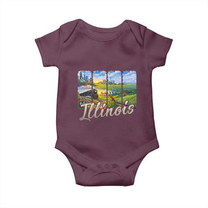 Vintage Illinois State Route Highway 66 Baby Onesie Southwest Souvenir TS12 Maroon Print Your Wear