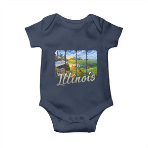 Vintage Illinois State Route Highway 66 Baby Onesie Southwest Souvenir TS12 Navy Print Your Wear