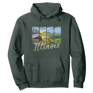Vintage Illinois State Route Highway 66 Hoodie Southwest Souvenir TS12 Dark Forest Green Print Your Wear