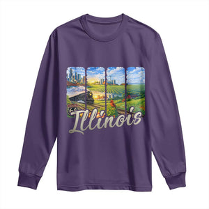 Vintage Illinois State Route Highway 66 Long Sleeve Shirt Southwest Souvenir TS12 Purple Print Your Wear